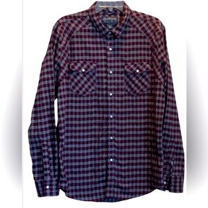 American Rag Plaid Pearl Snap Button Down Flannel Shirt - LARGE
